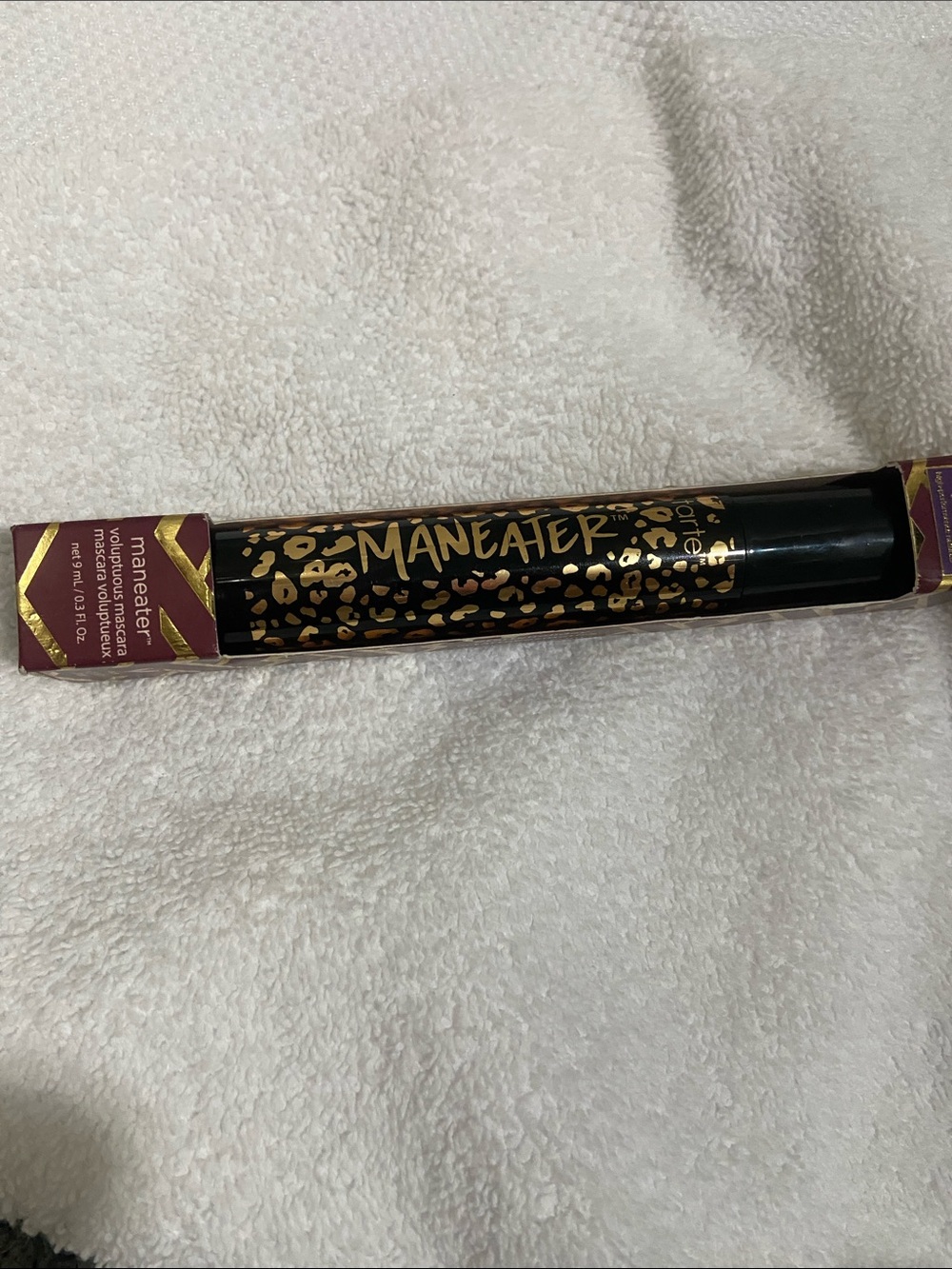 tarte Maneater Mascara Black with Gold Leopard Print